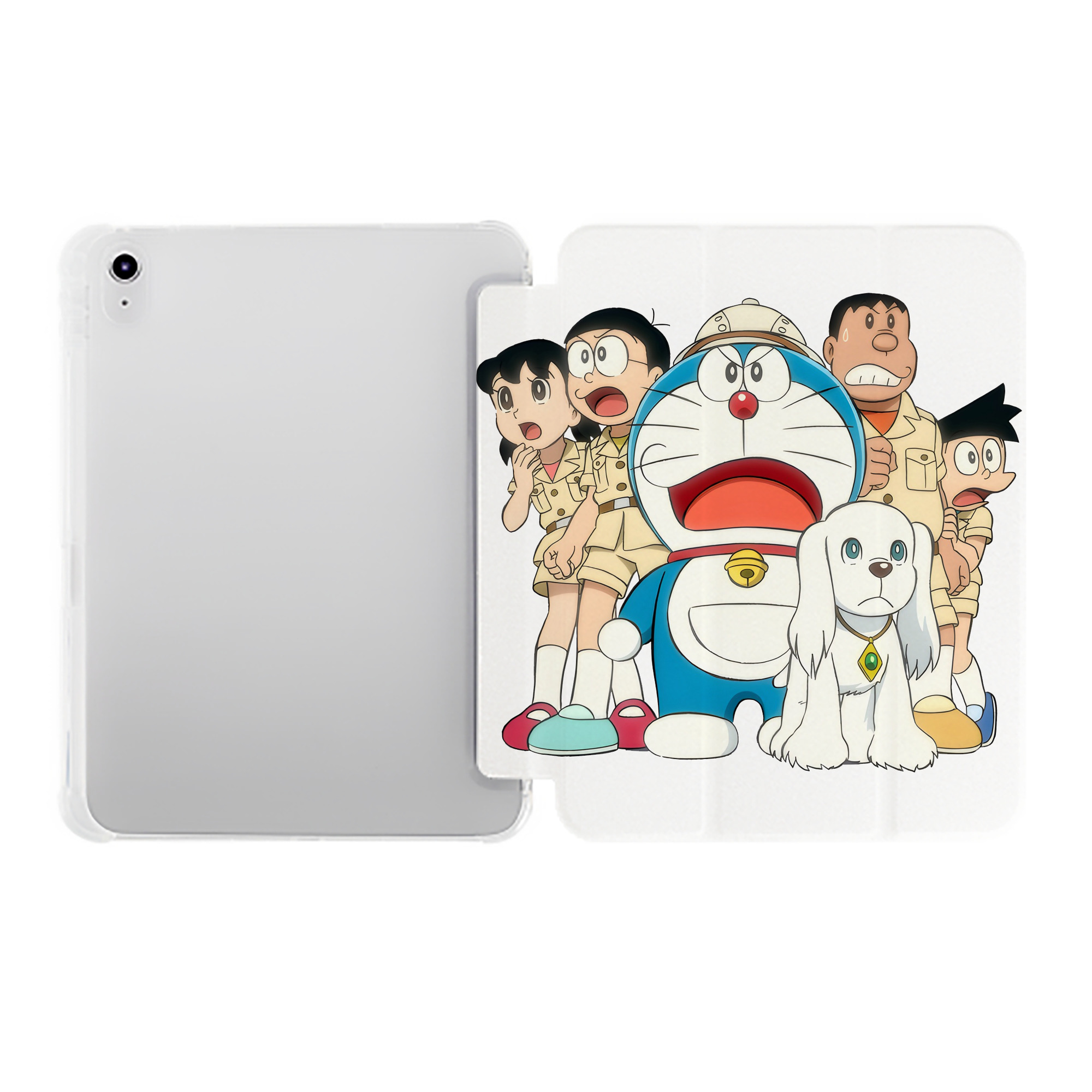 （画像用） ドラえもん Doraemon IPad ケース ペン収納付き 三つ折りスタンド PUレザー×シリコン 対応機種9.5/10.5/10.9インチ